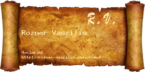 Rozner Vaszilia névjegykártya